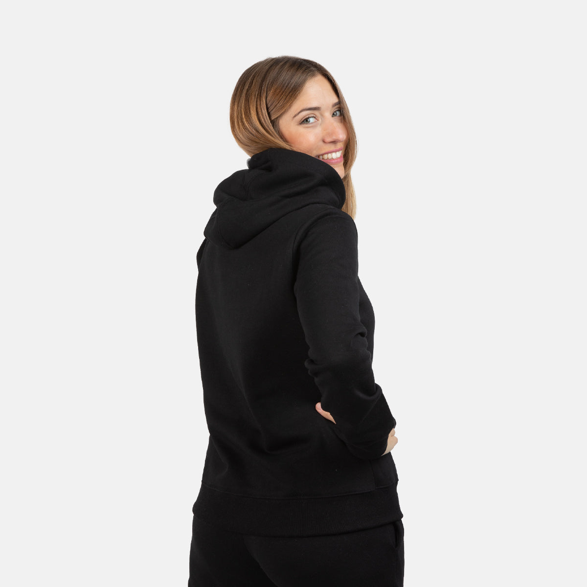 SUDADERA BASICA ALGODON CON CAPUCHA MUJER RODHES SWEAT C/C W