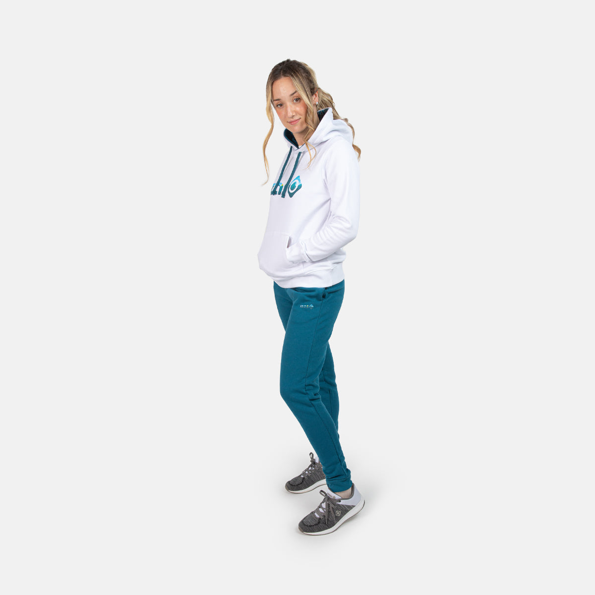 SUDADERA BASICA ALGODON CON CAPUCHA MUJER RODHES SWEAT C/C W